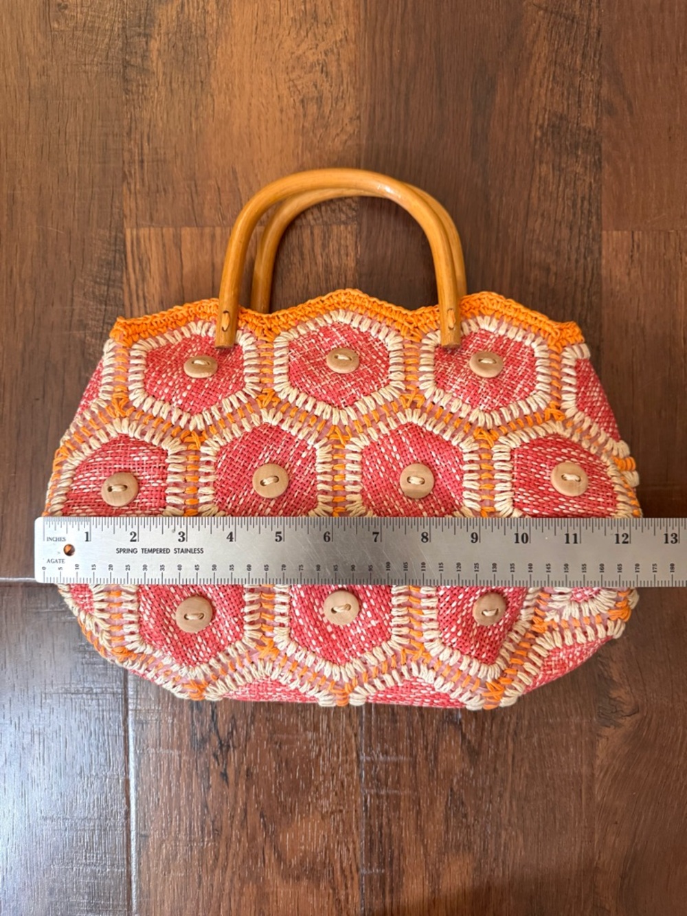 Top handle raffia bag, NWOT - Picture 9 of 11